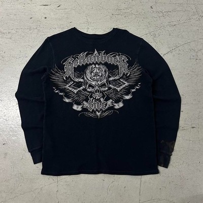 Y2K Skull Grunge Thermal Long Sleeve Shirt | eBay