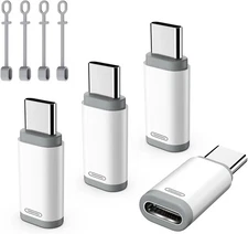 TiMOVO Lightning Female to USB C Male Adapter, 4 Pack 4 Pack, White&Gray 