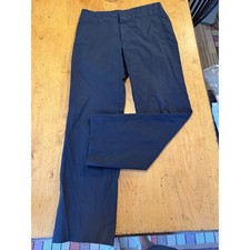Prada Trousers 50 R Navy Blue Cotton Nylon Button Fly Made in Italy Straight Leg