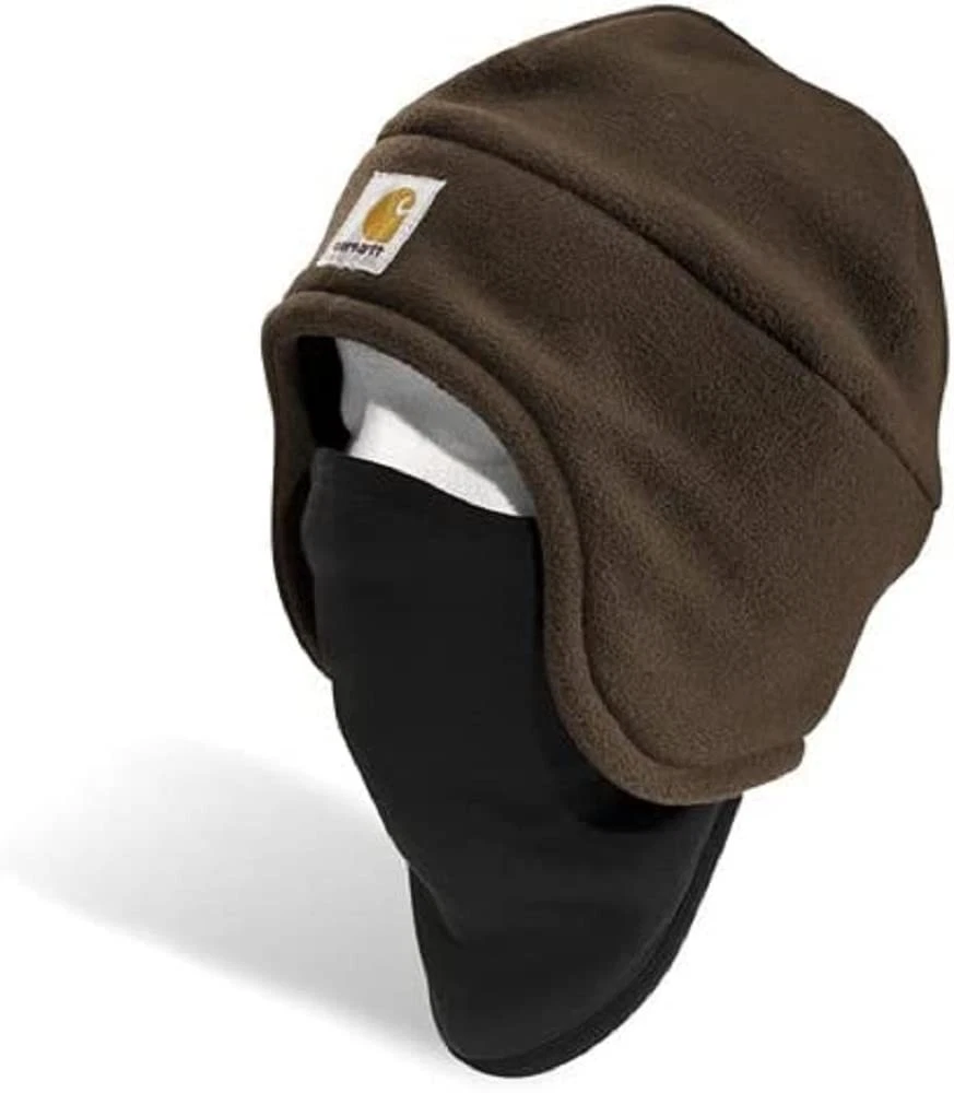 Carhartt Mens Fleece 2-in-1 Headwear,Dark Brown,One Size