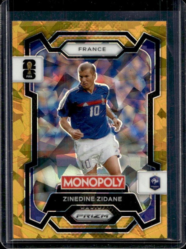 2026 Panini Prizm Monopoly World Cup Zinedine Zidane Gold Cracked Ice #9 France