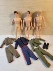 1964 GI JOE Vintage HASBRO Lot of 3 Figures 12" with Uniform Clothes