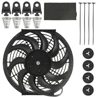Radiator Cooling Fan 12'' 1400CFM 7.0A-7.5A Draw Compact 2.44'' Thickness Design