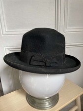 Authentique Borsalino chapeau ancien feutre noir hat homme enfant