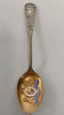 1902 King Edward VII Sterling Silver .925 & Enamel Spoon - British Royalty 1/2oz