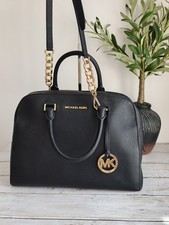 Borsa a tracolla grande da viaggio Michael Kors Jet Set pelle nera saffiano 30H3GTVS3L