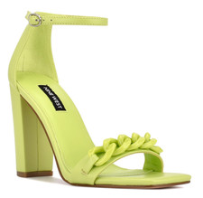 RTLS $130 NINE WEST MINDFUL TROPICAL GREEN SEXY SANDALS HEELS  SZ 8