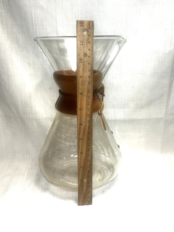 "Sello verde vintage Chemex 11"" verter sobre cafetera soplado a mano EE. UU. CM-4" Foto 2 de 4