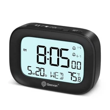 Small Travel Alarm Clock, Digital Alarm Clocks for Bedrooms Home Office, Batt...