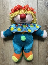 JESTY THE CLOWN Velour Plush Yarn Hair Squeaky Tummy Blue Commonwealth 1990