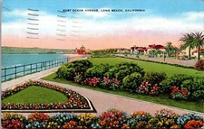 East Ocean Avenue Long Beach California Aug 5 1943 Linen Postcard