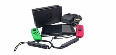 Nintendo Switch Tragbare Spielkonsole 32GB - Neon Pink & Grün sehr guter Zustand ohne Griff