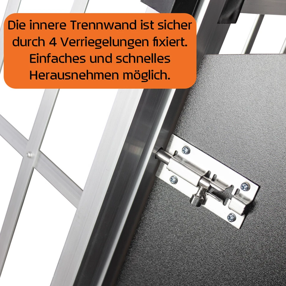Hundetransportbox Auto Hundebox Alu Transportbox Aluminium 89 x 69 x 50 Petigi - Bild 4 von 4