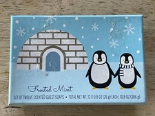 Frosted Mint - Set of 12 Holiday Scented Guest Soaps - .9 OZ ea. - Made in USA