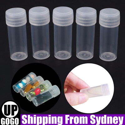 Plastic Empty Shell Sample 10-100PCS Reusable 5ml Plastic Empty Bottle Sample Vial Test Tube ...