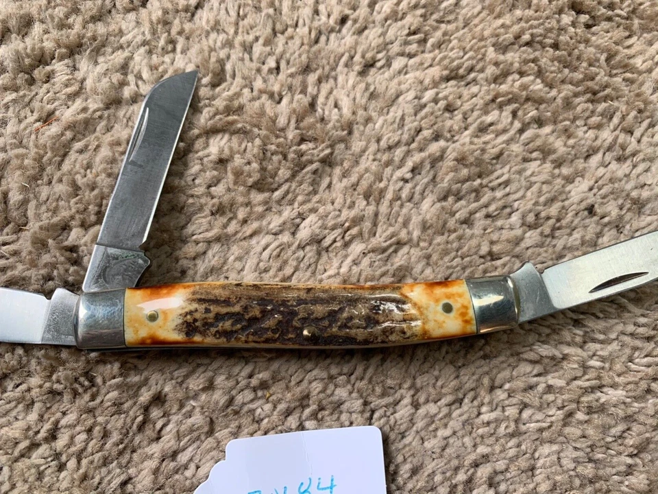 Cuchillo ranchero Schrade 885UH hueso hecho en EE. UU. (lote #20184) Foto 2 de 4