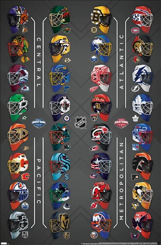 NHL HOCKEY UNIVERSE Team Logos All 32 Teams 22x34 Wall POSTER