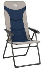 Royal Colonel Folding Reclining High Back Camping Chair -  Blue/Silver