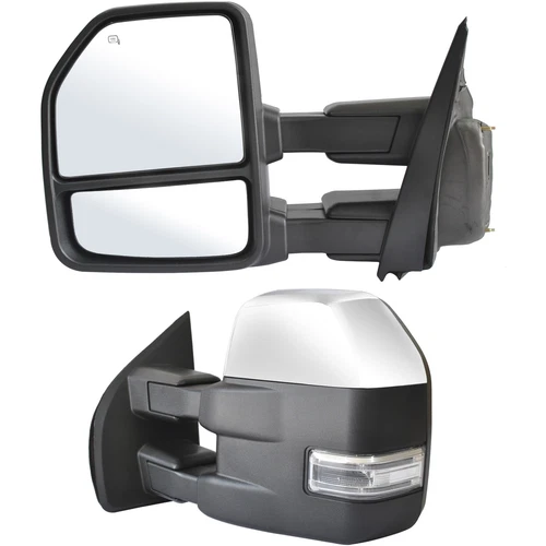 Towing Mirrors for 2015-2020 Ford F150 Power Heated Signal W/Sensor Chrome 8 Pin
