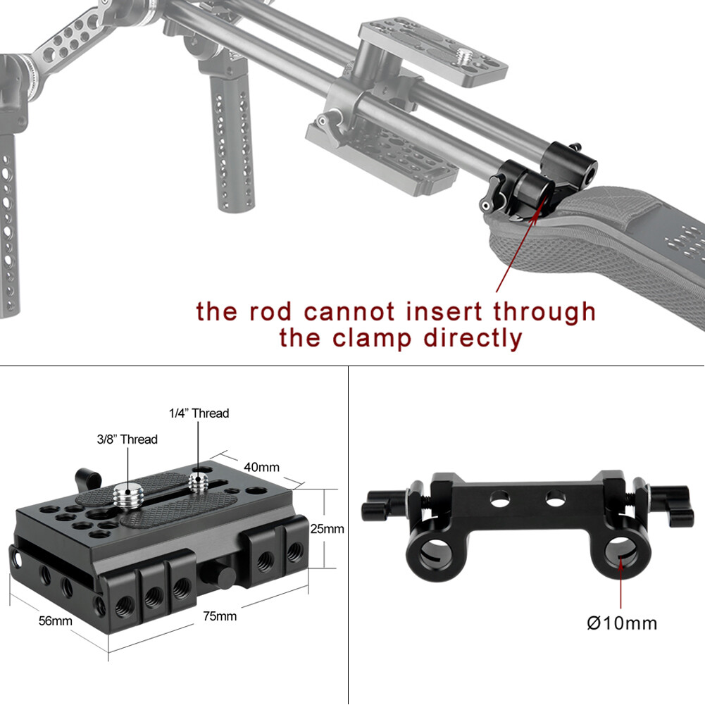 NICEYRIG Steady Shoulder Mount/Shoulder Pad for Video Camcorder Camera DV/DC Support System DSLR Rig (15mm Railblock) (Color: Shoulder Rig-S485) : Cámaras - Soportes de hombro NICEYRIG Steady Shoulder Mount/Shoulder Pad for Video Camcorder Camera DV/DC Support System DSLR Rig (15mm Railblock) (Color: Shoulder Rig-S485) : Cámaras - Soportes de hombro
