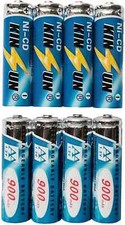 KINSUN 8-Pack Rechargeable Battery 1.2V Ni-Cd AA 900mAh for Outdoor Solar Garden