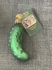 Old World Christmas OWC Blown Glass Pickle Ornament 2019 NWT