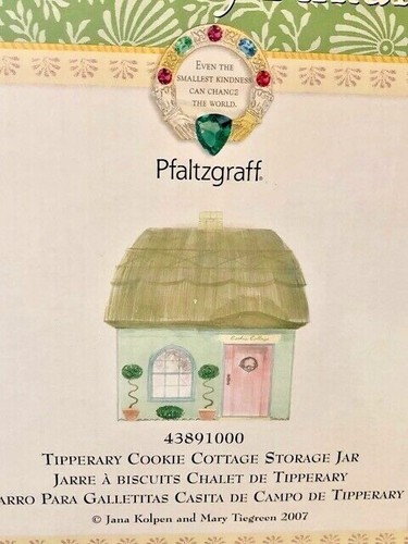 NIB Pfaltzgraff Circle Of Kindness Tipperary Large Cookie Cottage Storage Jar - Picture 11 of 12