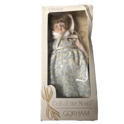 1987 Vintage Gorham Doll Of The Month October Porcelain Doll In Box