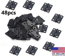 XMHF 1" x 3/4" Metal Foldable Small Mini Butt Hinge for Door Black 48Pcs