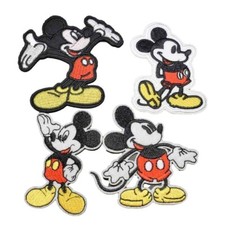 Mickey Mouse Cartoon Character Embroidered Iron On Patch Set of 4