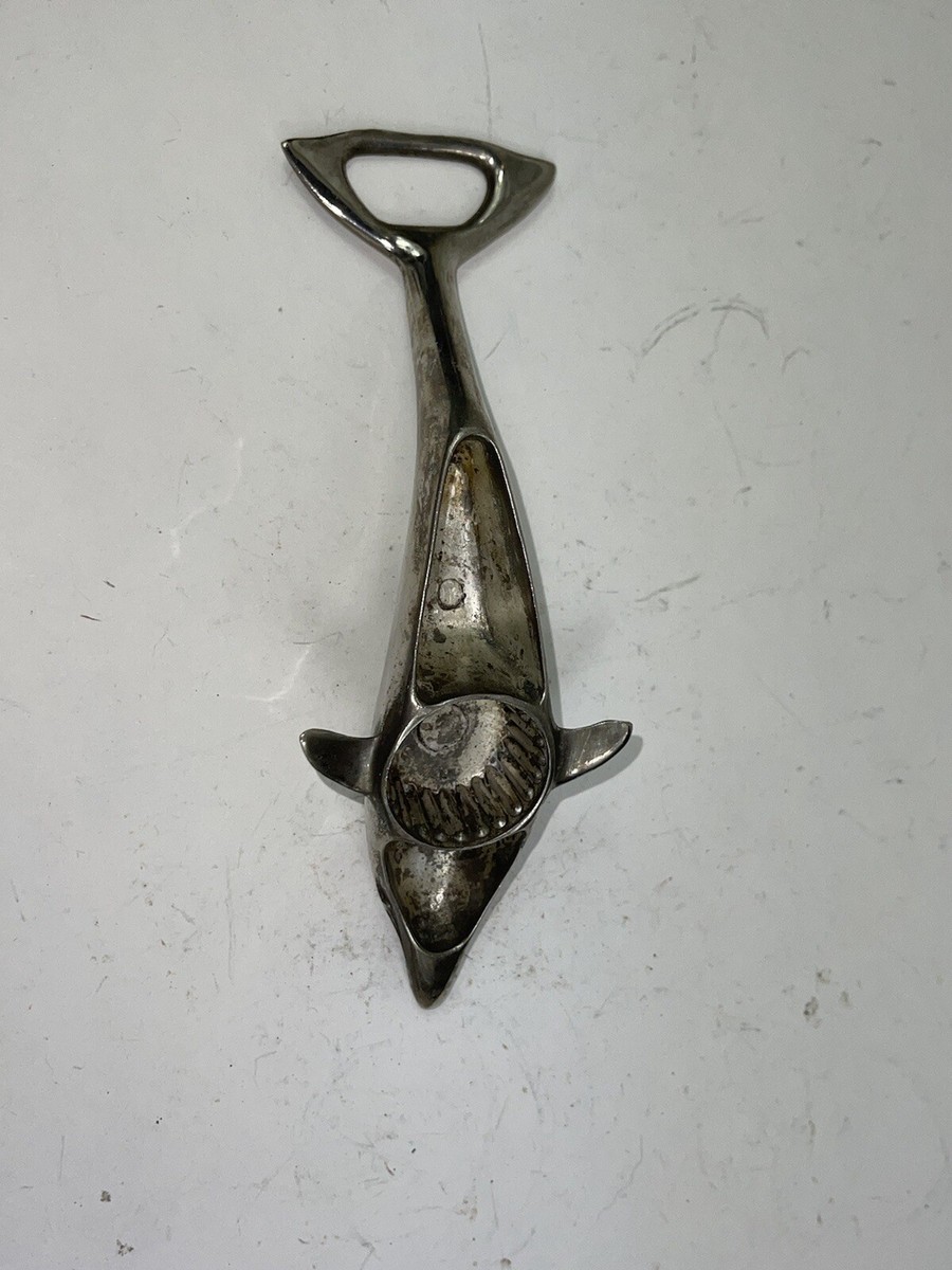 限定生産品 SHAFT SILVER WORKS Bottle Opener Vintage Dolphin Duel Bottle Opener Silver Plated Zinc Twist