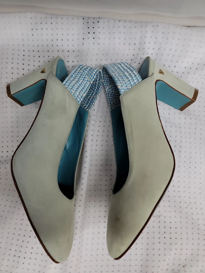 Valentina Rangoni Firenze RETRO Blue Suede Pumps Women's Size 8M Shoes - Image 3 of 4