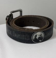 JACK DANIEL'S MENS DISTRESSED FINISH BLACK LEATHER BELT NWT SIZE 44