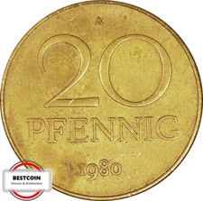 1511b 20 Pfennig DDR 1980 A in VZ  989017