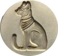 Bast Bastet Cat, Ancient Egyptian Goddess Wax Seal Stamp Head, 1" diameter