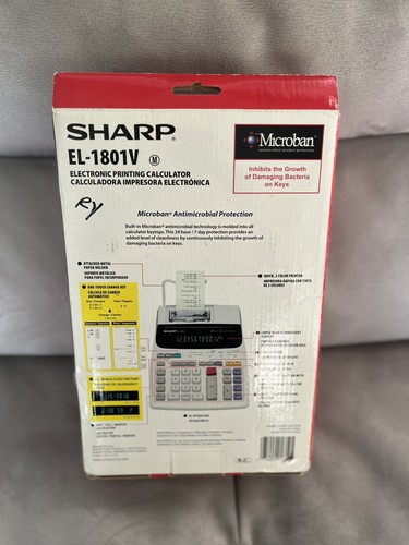 Sharp EL-1801V Electronic Printing Calculator NEW - Afbeelding 2 van 6