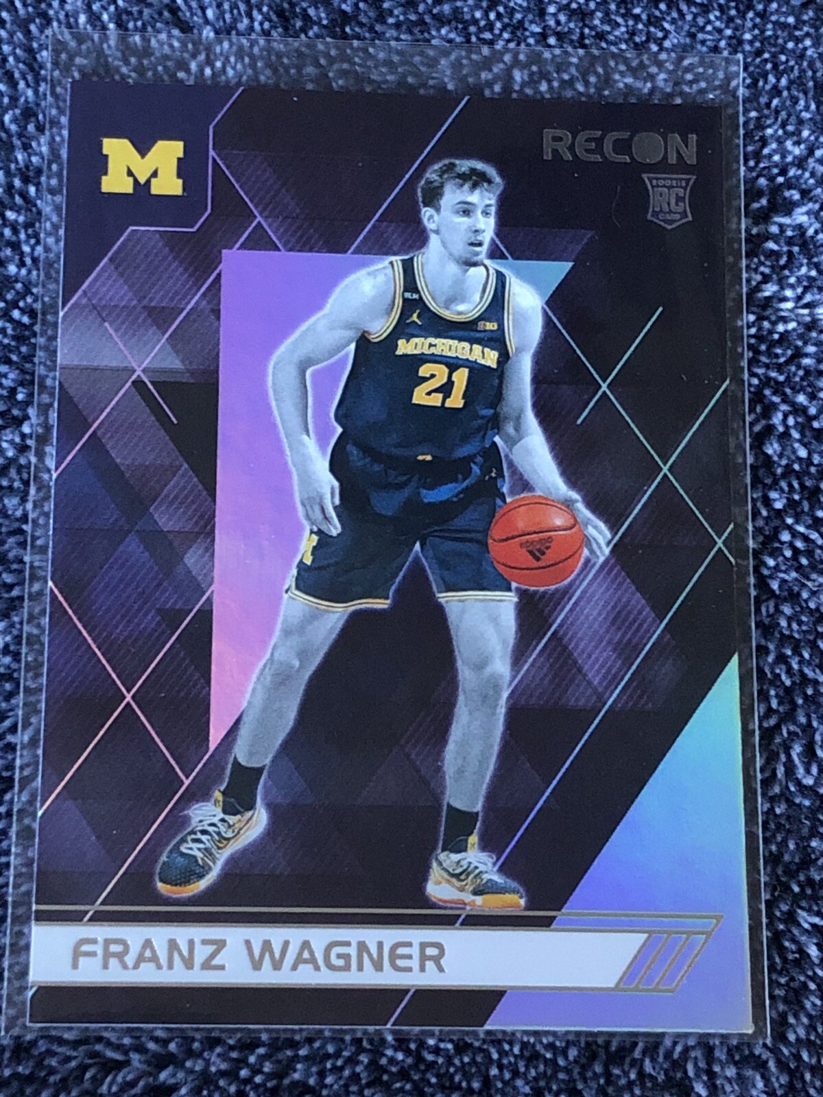 Franz Wagner 2021-22 Panini Chronicles Draft Picks Recon Pink #129 Michigan