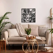 Tiger Metal Wall Art, Metal Wall Decor, Home Decor Wall Art, Wall Sculpture