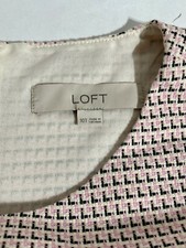 Loft Sleeveless Sheath Dress Womens 10 Tall Plaid Pink White Black Lined Checker