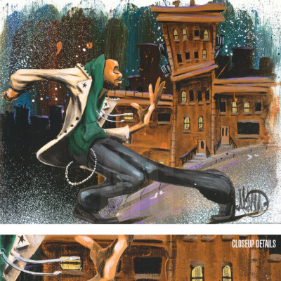 20W''x16H'' SAN FRANCISCO STOMP BY DAVID GARIBALDI - RAP DANCER CHOICES of CANVAS