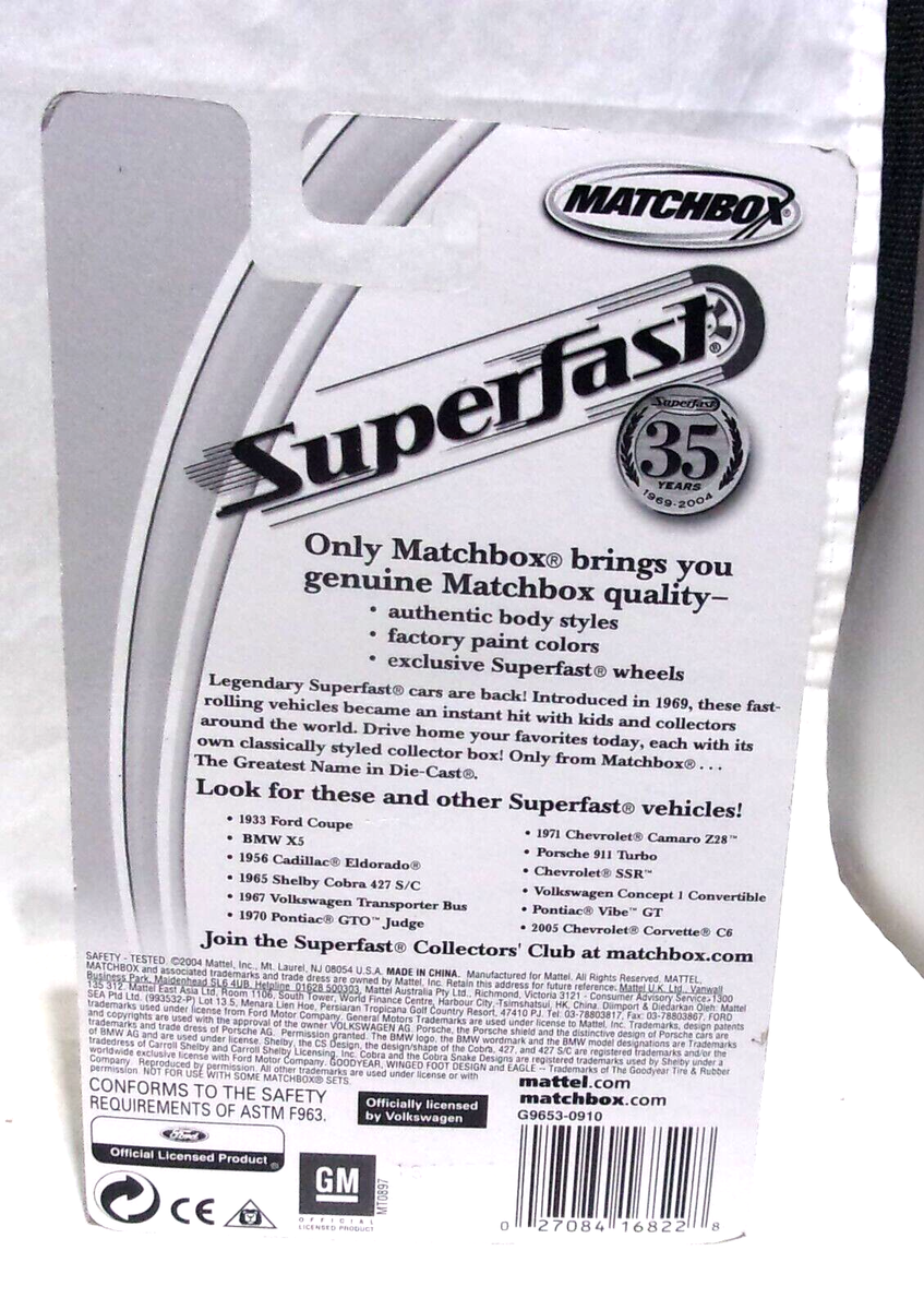 Miniature Matchbox Superfast 2004 #22 - Volkswagen Concept 1 Cabriolet Orange - Neuf Sous Blister