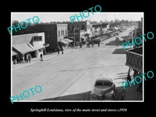 OLD LARGE HISTORIC PHOTO OF SPRINGHILL LOUISIANA THE MAIN ST & STORES c1950 1