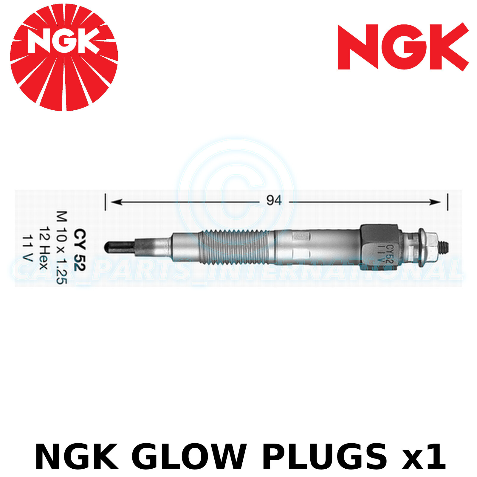 NGK Glow Plug - For Nissan Sunny Liftback MK III Hatchback 2.0 D 1990-95
