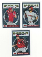 (3) 2020 Topps Baseball's Finest Flashbacks Reds Lot Nick Senzel Suarez Bauer