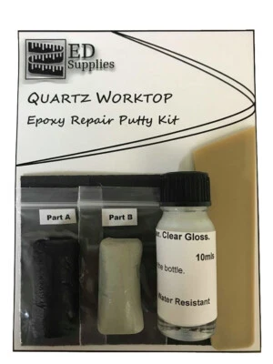 ED SUPPLIES Quartz Worktop Epoxy Repair Putty Kit - Repairs Chips, Cracks & Defects. 38g