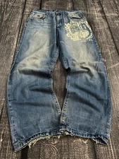 VTG Streetwear Baggy Rap SK8 JNCO Style Stone Washed Jeans Y2K 90s