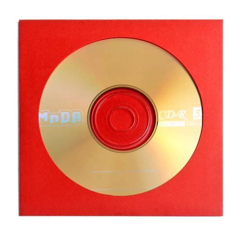 100 Stück CD DVD Papierhüllen Umschlag Hülle mit Fensterschnitt Klappe in Rot - Bild 4 von 5