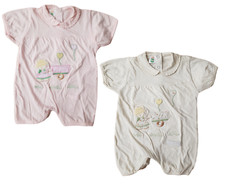 Pagliaccetto Tutina Neonata Bimba Manica Corta 100% Cotone ZERO & COMPANY 00505