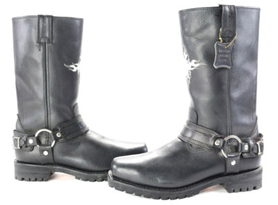 mens harley davidson boots 8.5 black leather Sentry engineer conductor harness