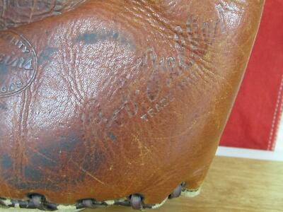 Vintage 1930s JC Higgins Leather Baseball Glove HOF Bob Feller